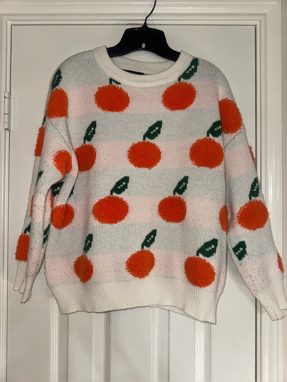 Women’s Cider Orange Pattern Crewneck Sweater